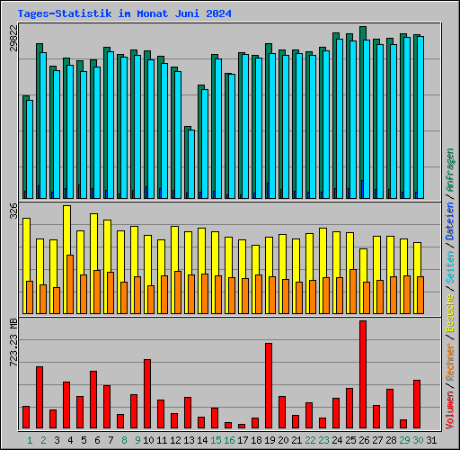 Tages-Statistik im Monat Juni 2024