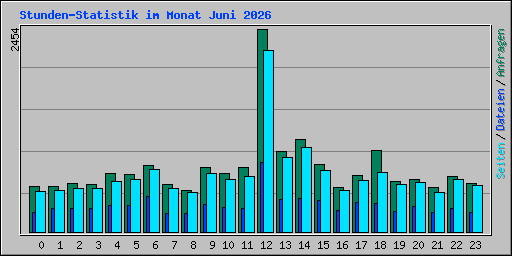 Stunden-Statistik im Monat Juni 2026