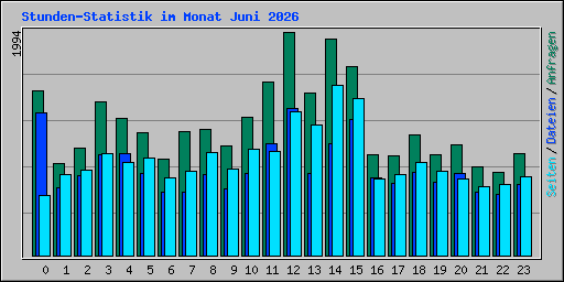 Stunden-Statistik im Monat Juni 2026